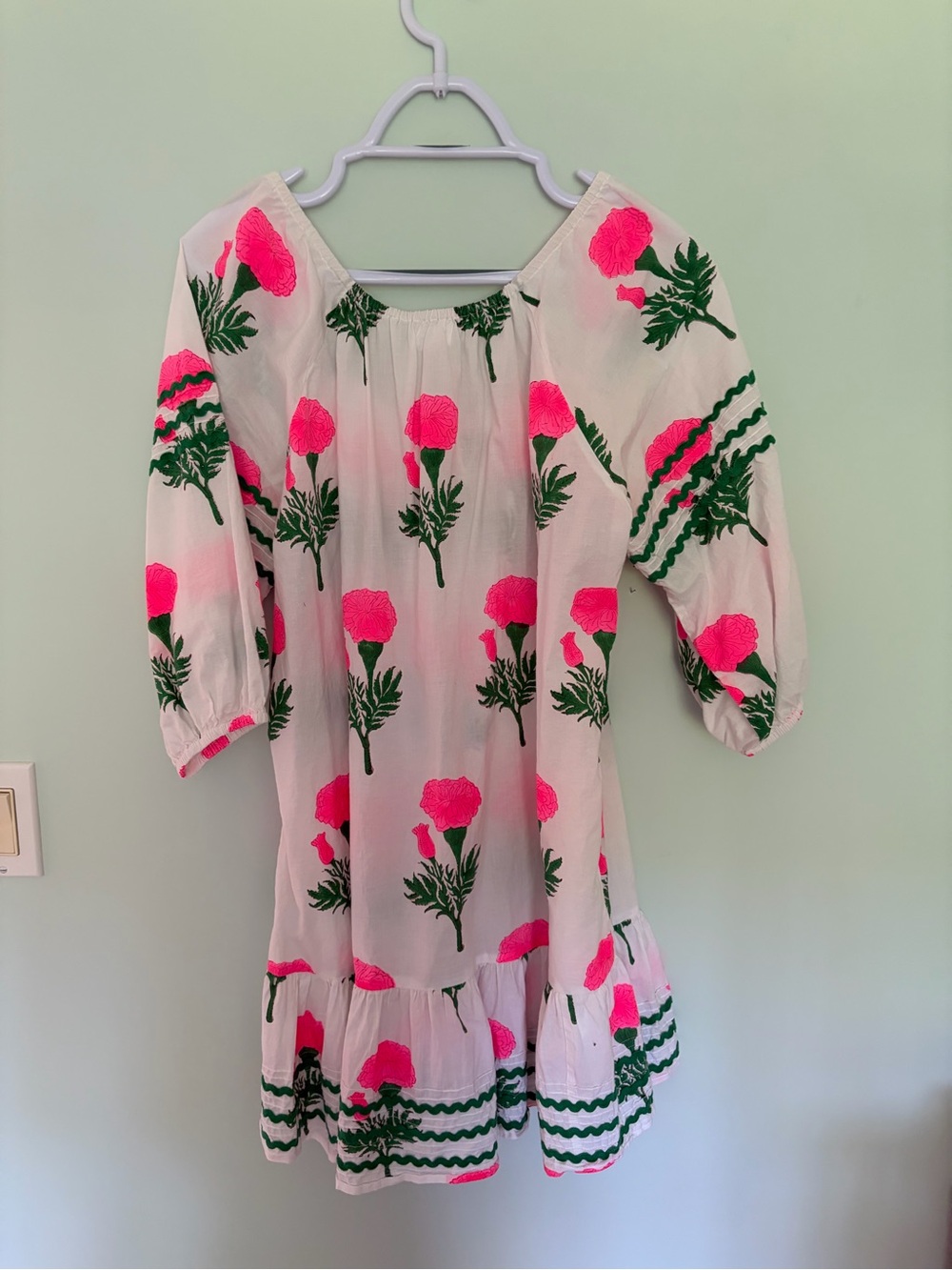 Women's Pink Floral Embroidered Swim Coverup - Picture 4 of 4